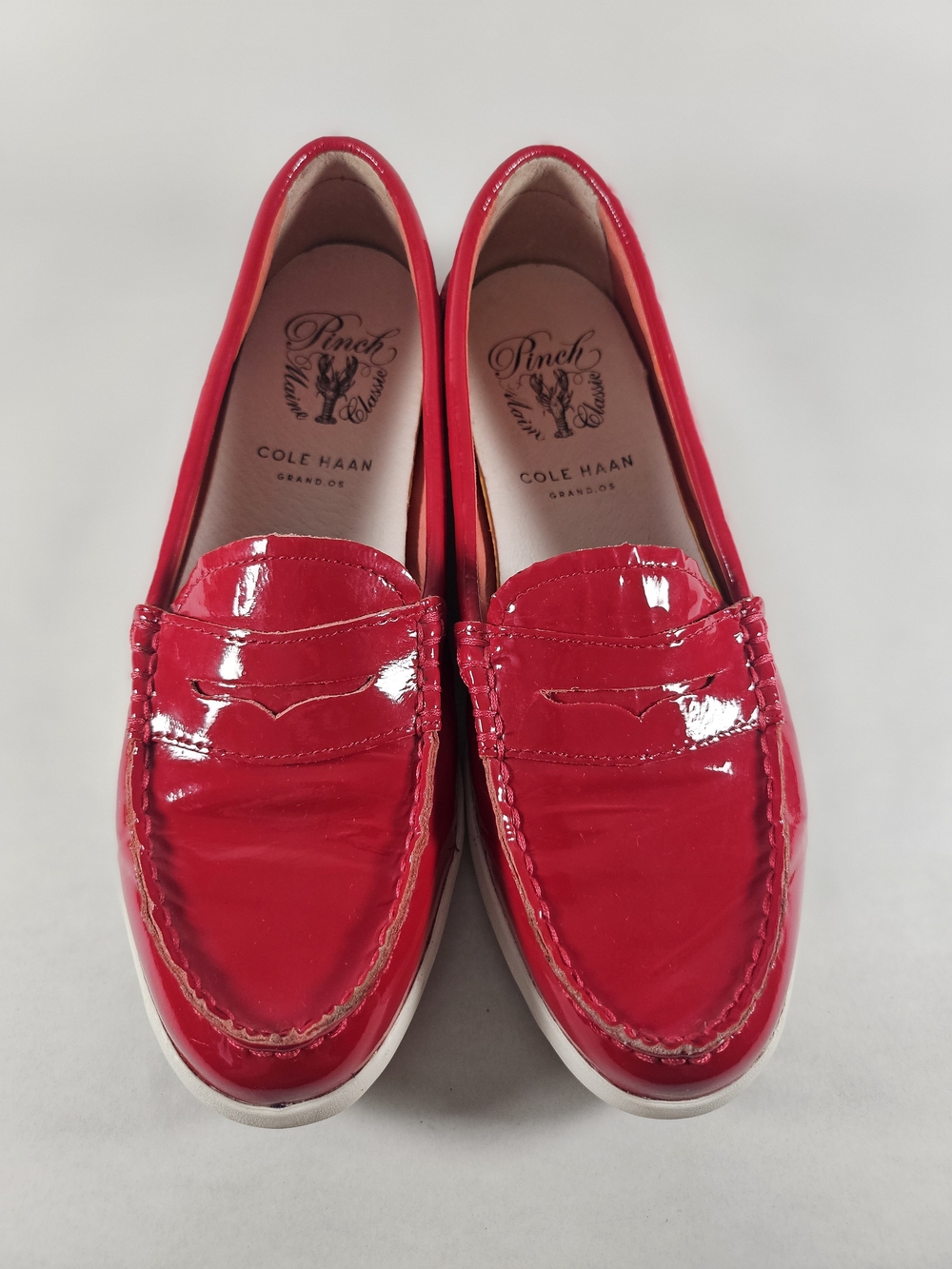 Cole Haan Red Patent Leather Penny Loafers